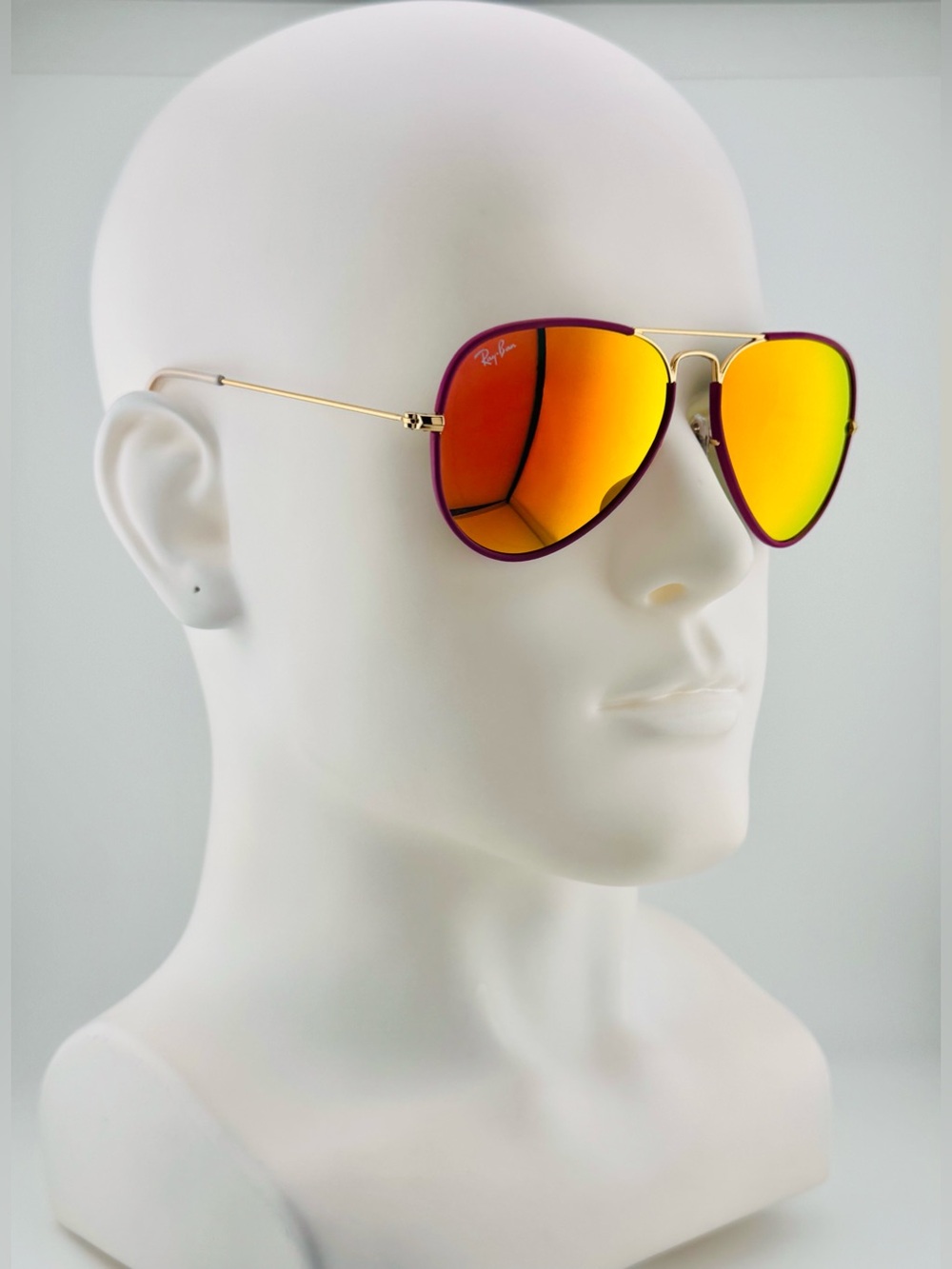 Ray-Ban Aviator Sunglasses RB3025 Full Color Legend burgundy Frame Orange Lenses